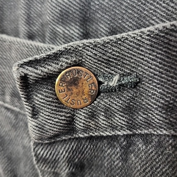 Vintage Rustler Western Jeans Mens 38X29 Black 100% Cotton - Picture 6 of 13